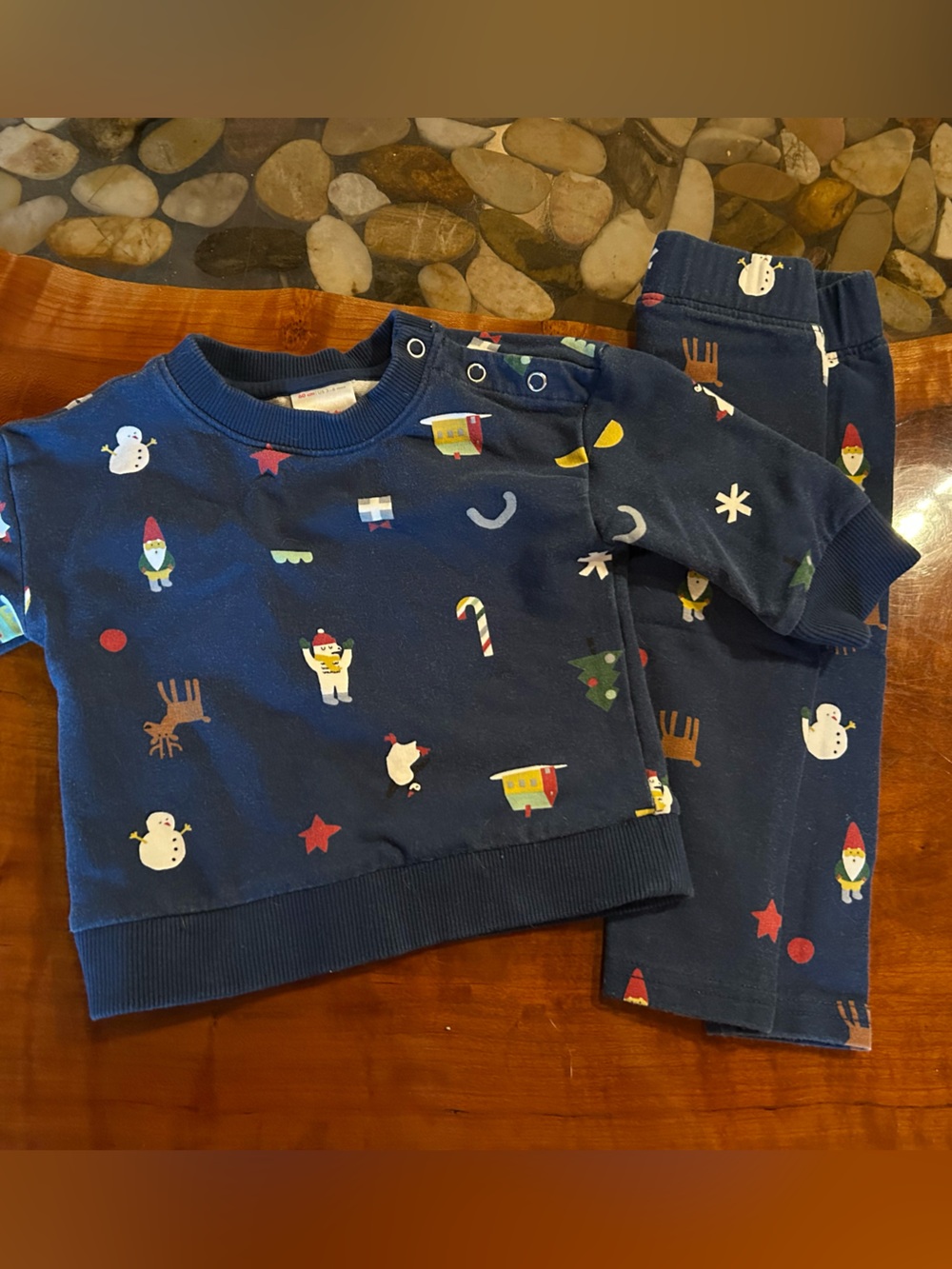 Hanna Andersson Navy Blue Holiday Character Pajama Set